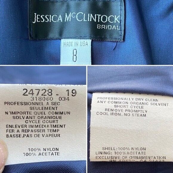 Jessica McClintock Bridal Vintage Retro Tulle Polka Dot Fit & Flare Dress 50s 8 - Picture 11 of 11